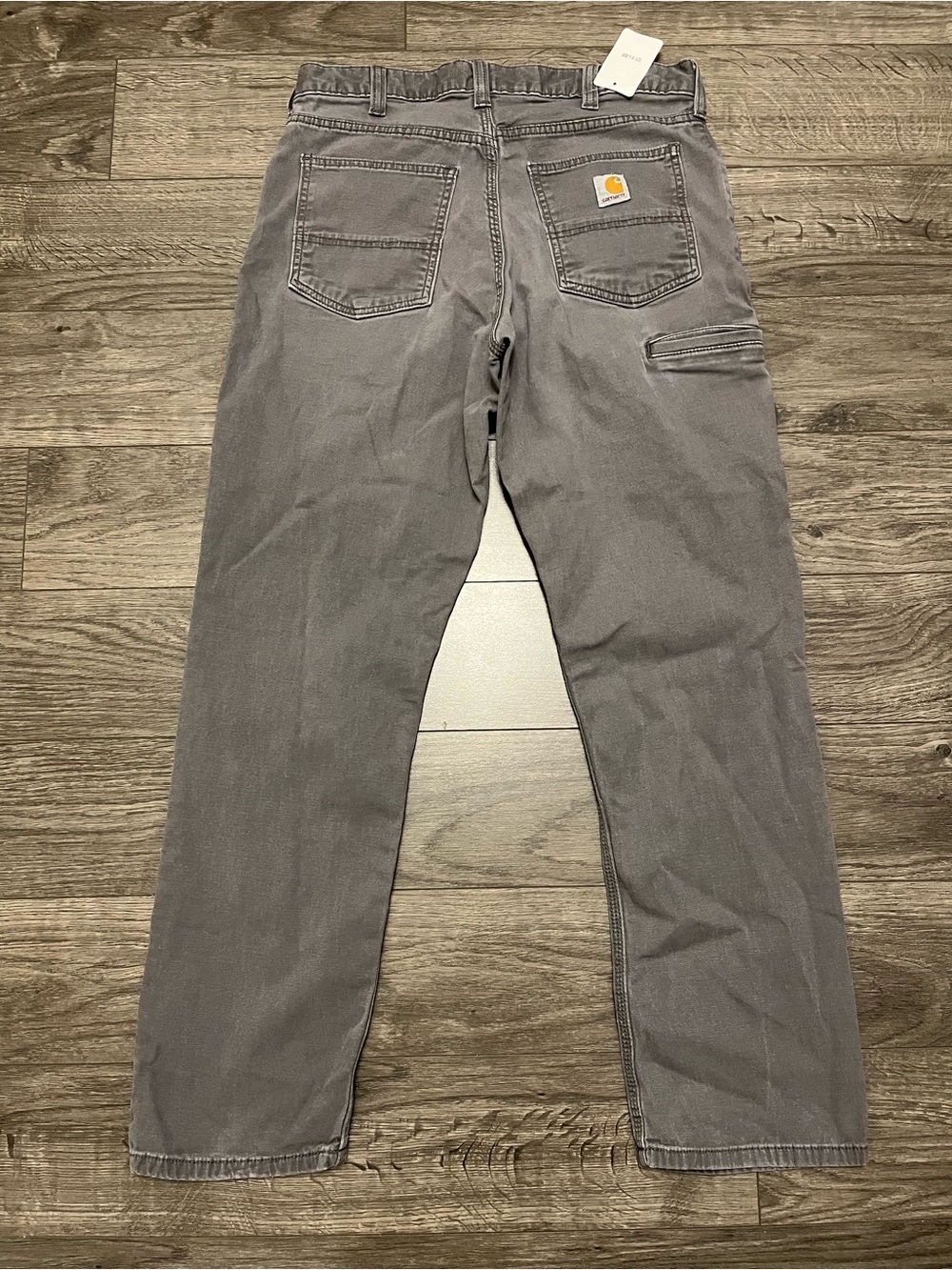 Carhartt Gray Utility Work Pants with Back Logo Patch